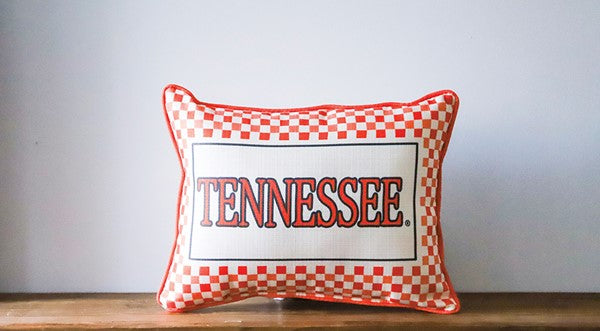 Tennessee Triple Collegiate Gingham Pillow