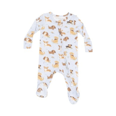 Best Friend Dog Blue - 2 Way Zipper Footie