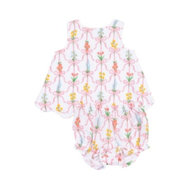 Ogee Floral Scallop Open-back Top And Bloomer (Copy)