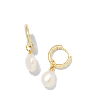 Willia Pearl Huggie Earring - Gold