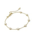 JANE DELICATE CHAIN BRACELET GOLD WHITE ENAMEL