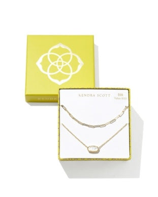 ELISA AND COURTNEY NECKLACE GIFT SET GOLD IVORY MOTHER OF PEARL
