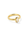 MINI ELYSE LUXE BAND RING GOLD WHITE CZ