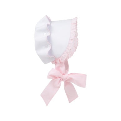 Bellefaire bonnet- Worth Avenue White/Palm Beach Pink