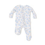 2 Way Zipper Footie - Baby Blue Floral