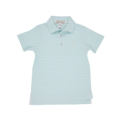 Prim and Proper Polo - Sea Island Seafoam Stripe