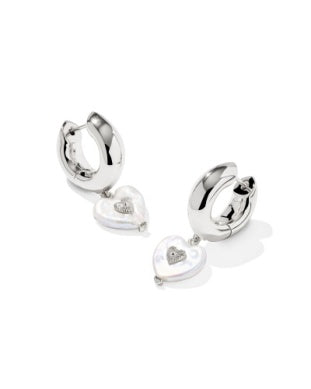 Sasha Heart Huggie Earring Silver