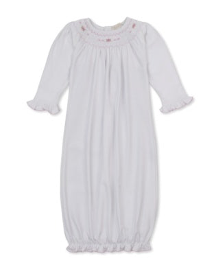 Heirloom Premier Sack Gown with hand smock - White