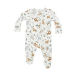 2 Way Zipper Footie - Delicate Safari - 6-9M