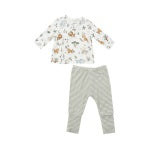 Set with Roll Over Cuff Pant - Delicate Safari