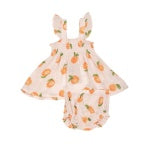 Peaches Ruffle Strap Smocked Top & Diaper Cover