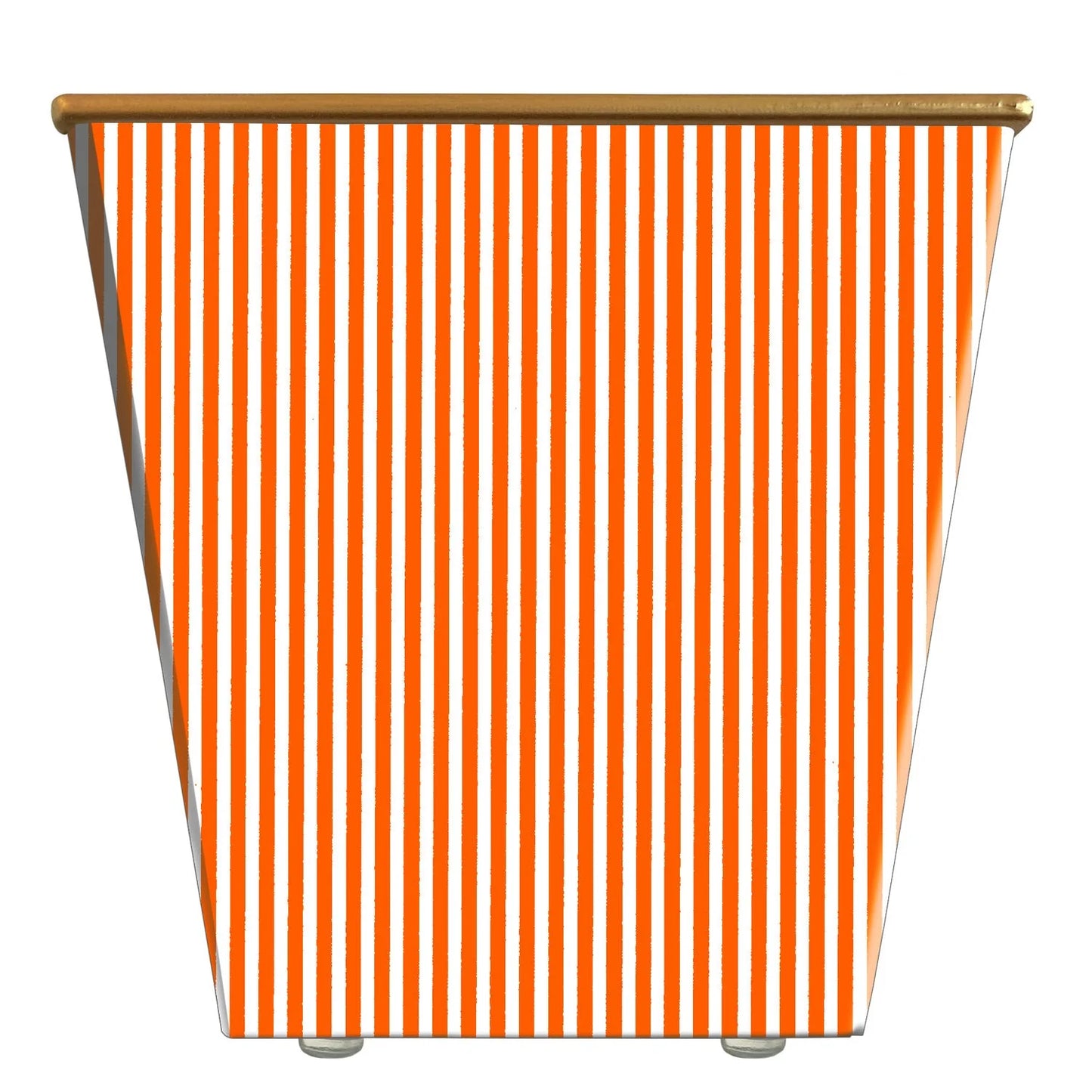 Seersucker Cachepot Candle - Orange & White