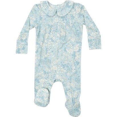 Smocked Peter Pan Footie - Blue Meadow Footie