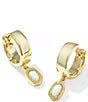 Mini Ellie Wide Huggie Gold Bright White Opal