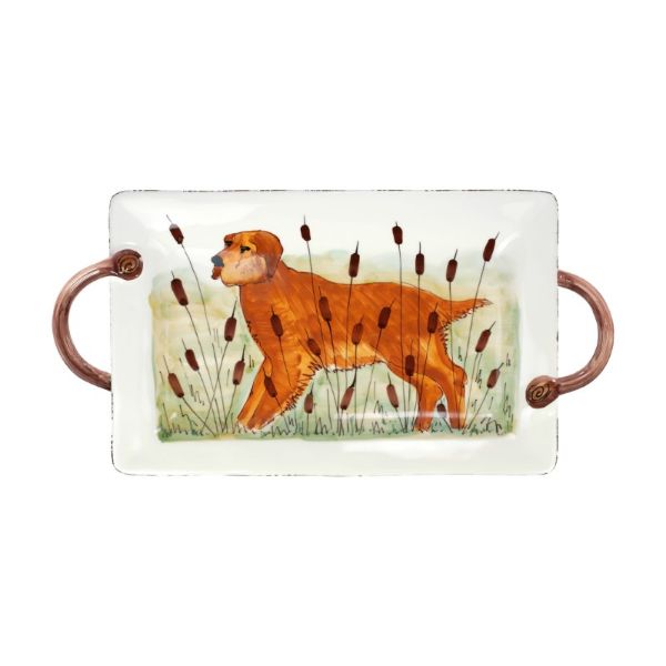 Vietri Wildlife Hunting Dog Platter - Thumbnail 4