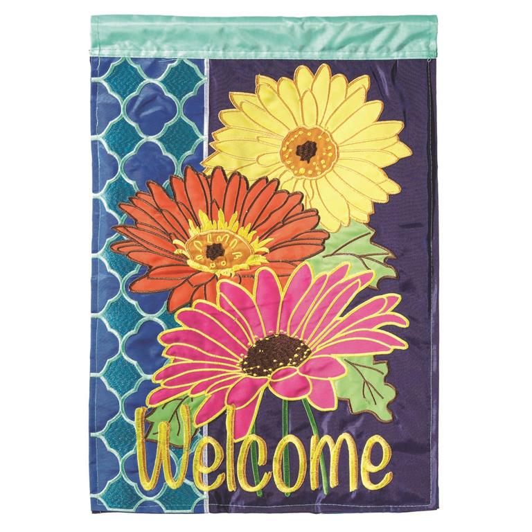 Garden Daisy Welcome Flag