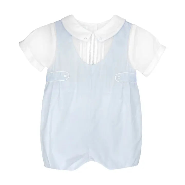 Shortall with Pintucks and Side Tabs - Light Blue