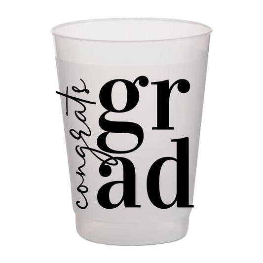Congrats Grad Frost Flex Plastic Cup - 8 per pack