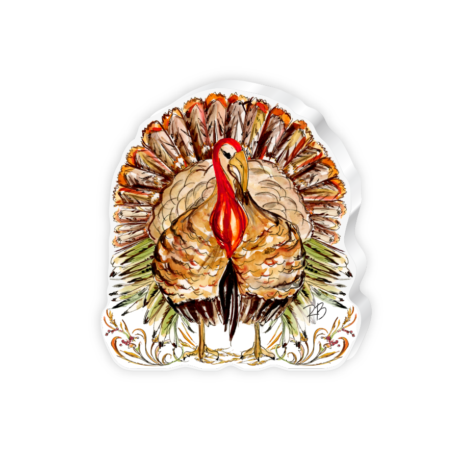 Handpainted Brown Standing Turkey Acrylic
