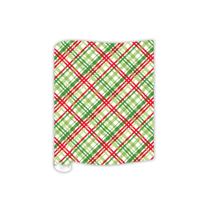 Table Runner-Handpainted Red Green and Light Green