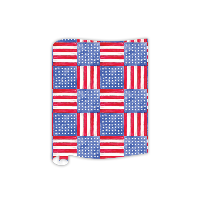 Table Runner-Handpainted Stars and Stripes Quilt Pattern