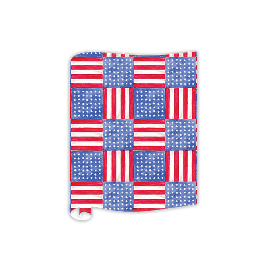 Table Runner-Handpainted Stars and Stripes Quilt Pattern