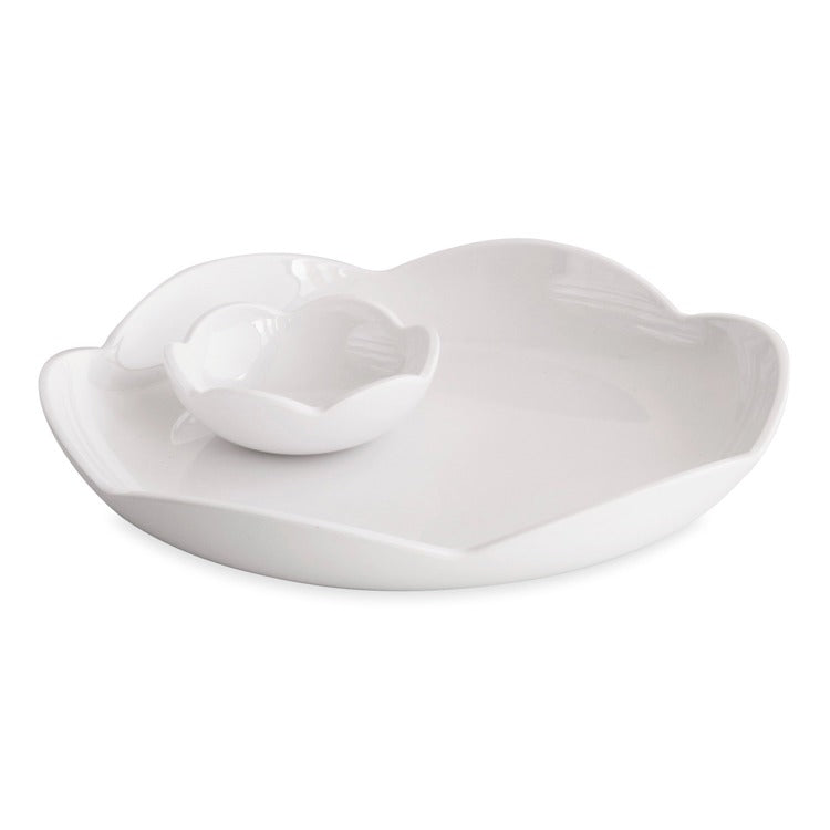 VIDA Amelia Round Platter with Mini Dip Bowl (White) 3168