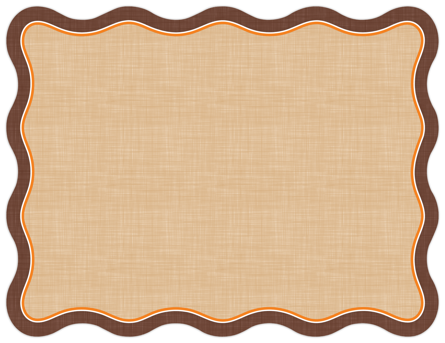 Posh Die-Cut Placemat-Handpainted Brown Tan and Orange Linen