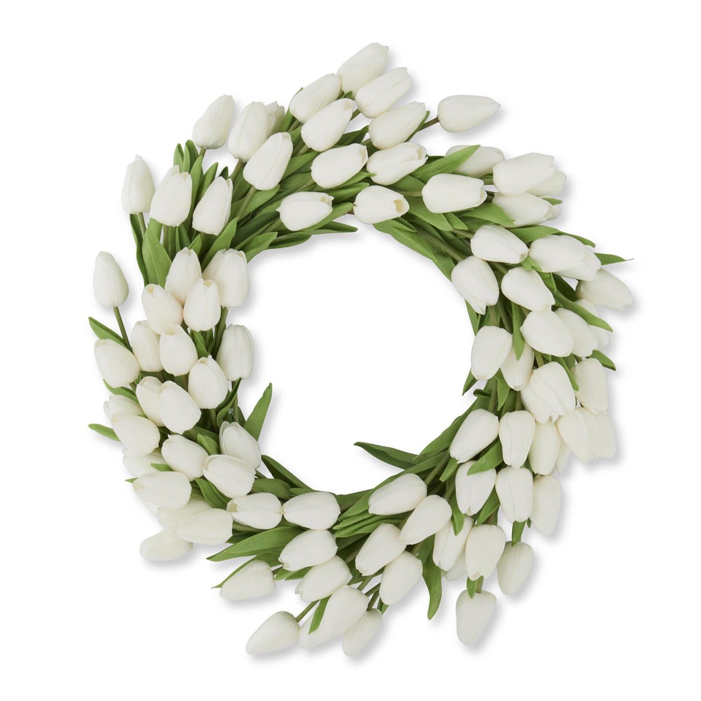 22 INCH WHITE REAL TOUCH MINI TULIP WREATH