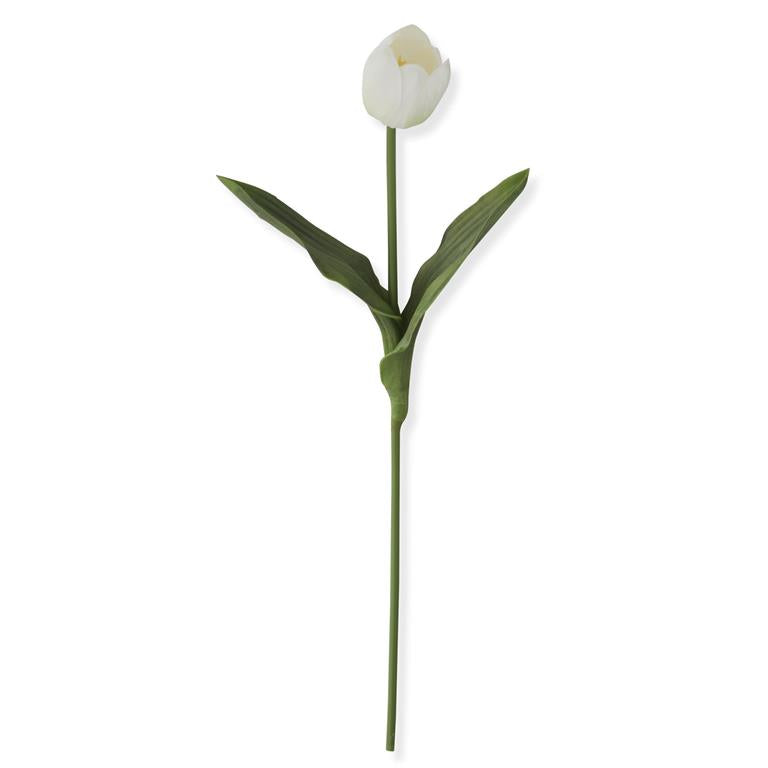 18.5 Inch White Real Touch Tulip Stem