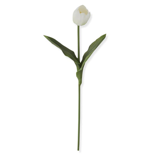 18.5 Inch White Real Touch Tulip Stem