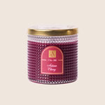 Autumn Cherry -  textured glass candle