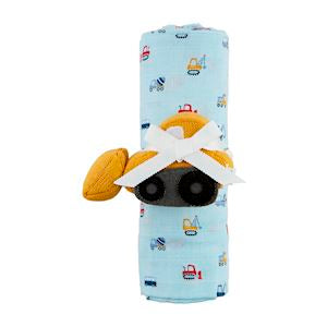 Construction Swaddle Rattle Set