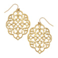 Gold Round Swirl Cast Earring
