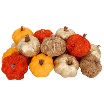 Dried Pumpkins 18 pc Orange/Gold Assorted