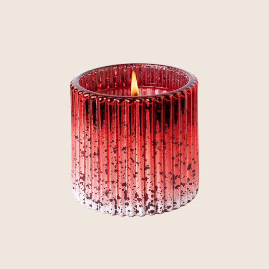 The Smell Of Christmas Ribbed Glass Candle