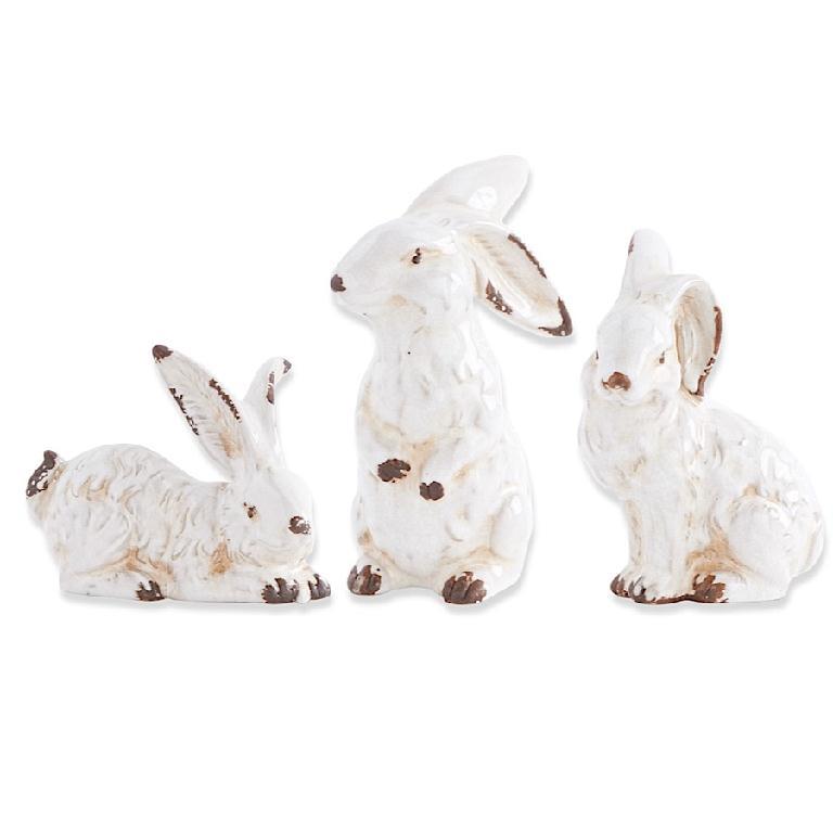 7 Inch Assorted Vintage White Ceramic Bunnies