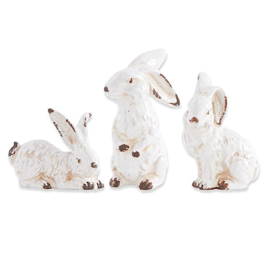 7 Inch Assorted Vintage White Ceramic Bunnies