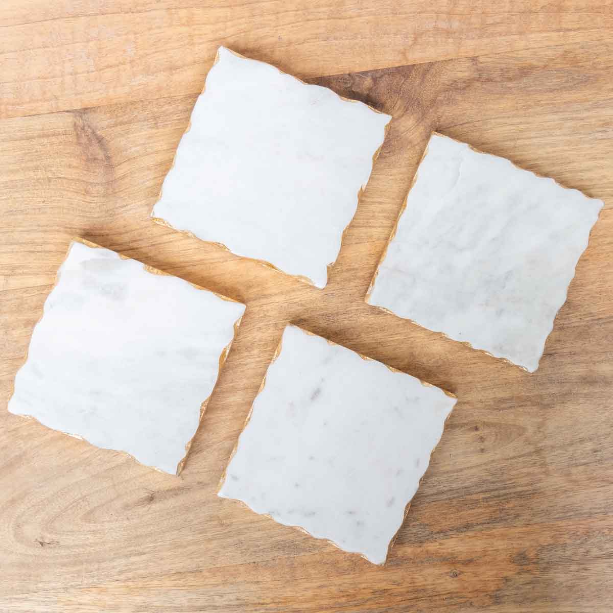 Ferrara Square Marble Coasters (set of 4)