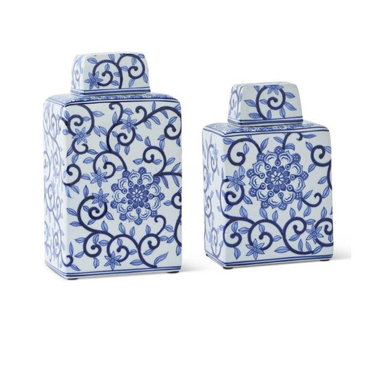 Blue & White Porcelain Containers w/Lids