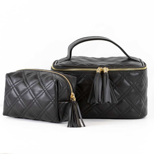 Brighton Quilted Train Case in Black