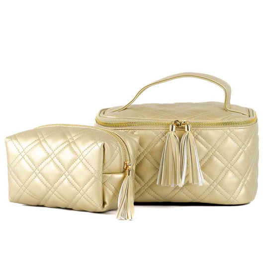 Brighton Quilted Cosmetic Bag in Gold