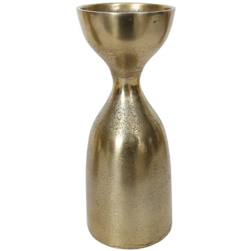 Pillar Candle Holder Vintage Gold 10"