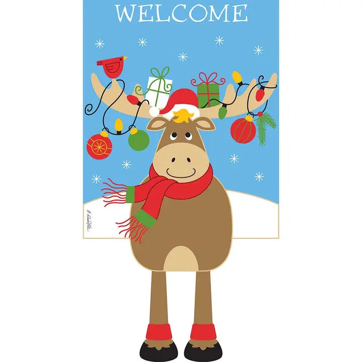 Reindeer Welcomes Garden Flag