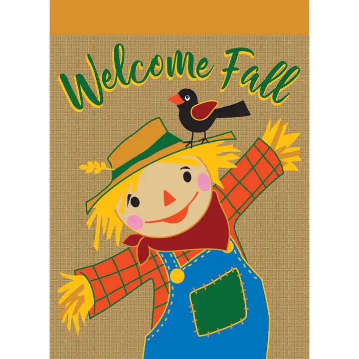Garden Welcome Fall Scarecrow Flag