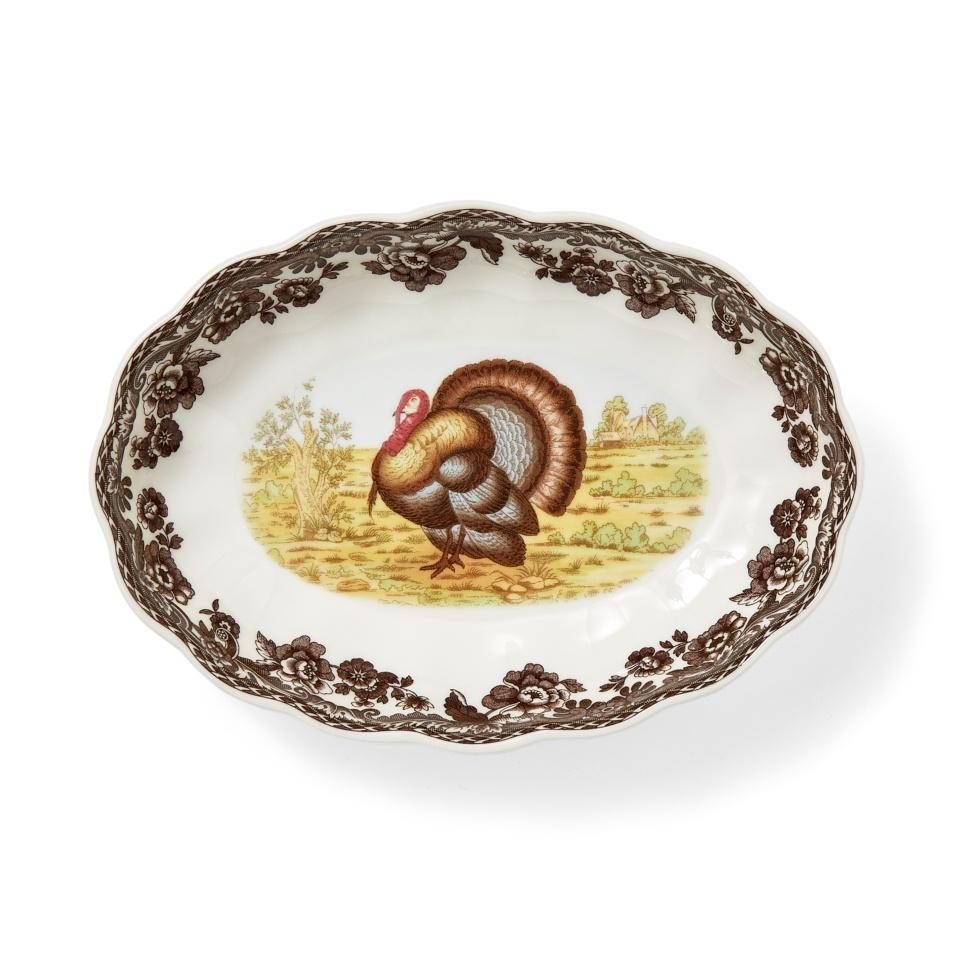 Woodland Turkey Oval Fluted Dish 6"