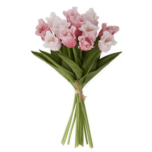13 Inch Pink/Rose Real Touch Parrot Tulip Bundle