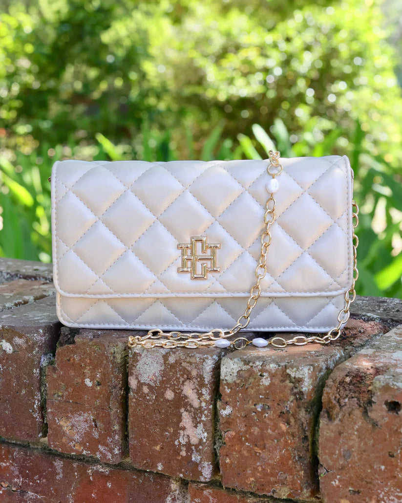 Carolina Hill - Pearl quilted Brynleigh Clutch