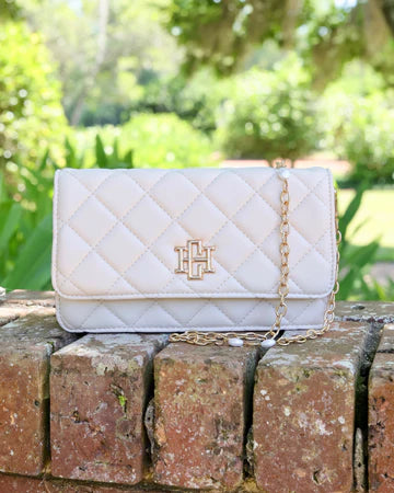 Carolina Hill - Cream quilted Brynleigh Clutch