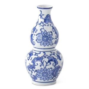 Blue & White Ceramic Chinoiserie Bud Vases